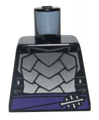 Lego Torso Armor with Dark Purple Belt with Silver Clasp, Dark Bluish Gray Trim Pattern / Black