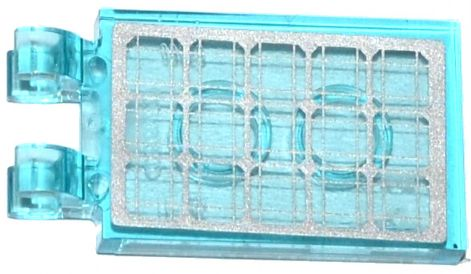 Lego Tile, Modified 2 x 3 with 2 Open O Clips with Silver Solar Panel Pattern (Sticker) - Sets 60036 / 60078 / 60080