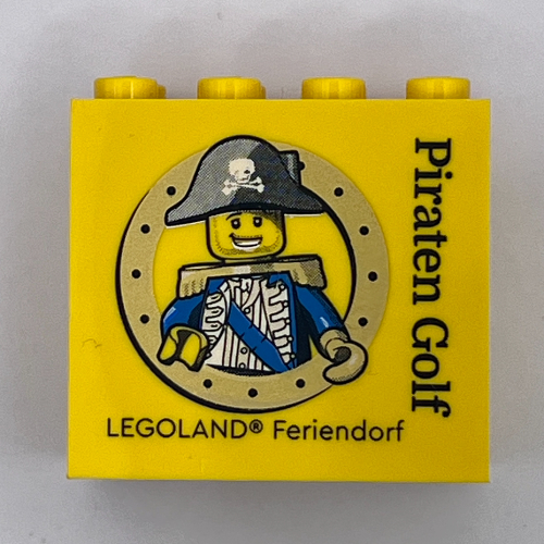 Lego Brick 2 x 4 x 3 with 'LEGOLAND Feriendorf Piraten Golf' Print
