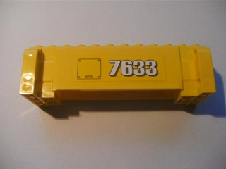 Lego Crane Section 4 x 12 x 3 with 8 Pin Holes with Service Door with Handle and '7633' Pattern on Both Sides (Stickers) - Set 7633