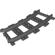 Lego Vehicle Track, Train, Plastic (RC Trains) Curved / Dark Bluish Gray