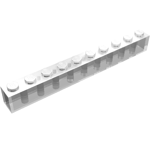 Lego Brick 1 x 10 / Trans-Clear