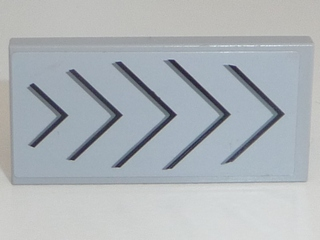 Lego Tile 2 x 4 with 5 Gray Chevrons Pattern (Sticker) - Set 8128