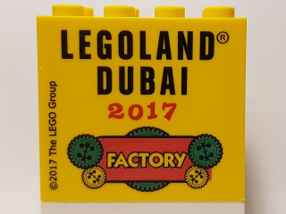 Lego Brick 2 x 4 x 3 with LEGOLAND Dubai 2017 Factory Pattern