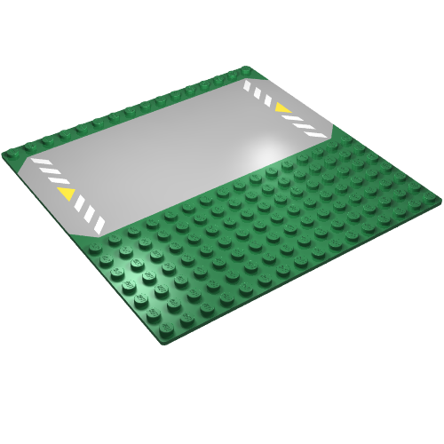 Lego Baseplate 16 x 16 Road / Driveway with Yellow Triangle Print