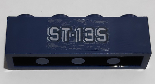 Lego Brick 1 x 4 with White 'ST-135' Pattern (Sticker) - Set 76153