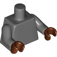 Lego Torso, Dark Bluish Gray Arms, Reddish Brown Hands [Plain] / Dark Bluish Gray