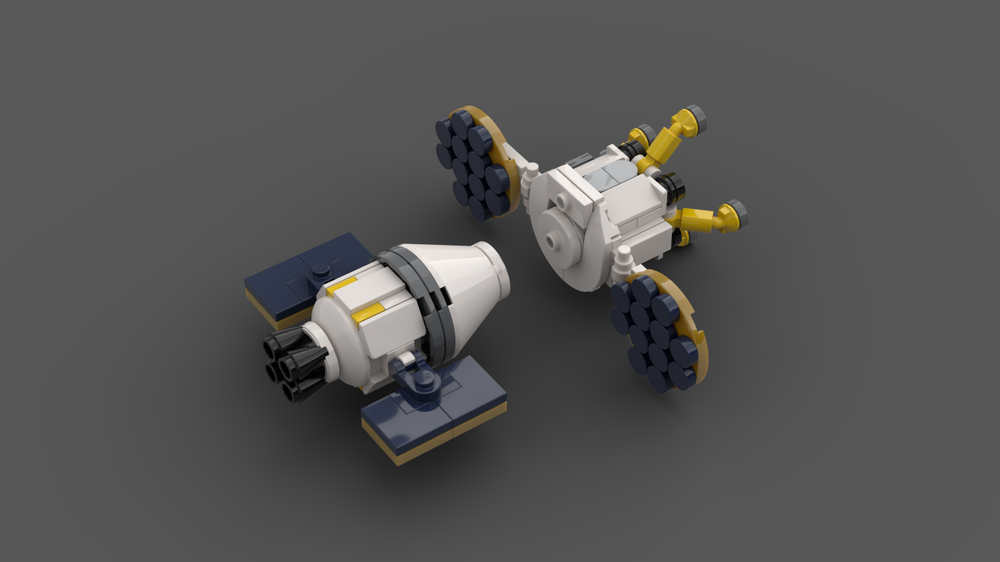 Lego CSMA Next-generation crewed spacecraft Mengzhou and Lanyue Lunar Lander (1:110 Saturn V Scale)