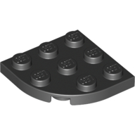 Lego Plate Round Corner 3 x 3 / Black