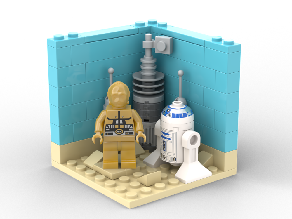 Lego R2D2 and C3PO Minifigure Stand