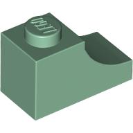 Lego Brick Curved 2 x 1 with Inverted Cutout / Sand Green