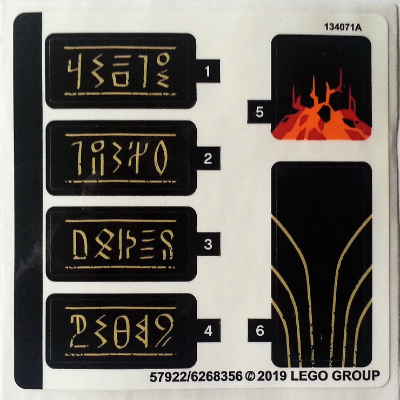 Lego Sticker Sheet for Set 70674-1