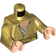 Lego Torso Robe with Belt and Triangle Chest with Wrinkles Print (Snoke), Pearl Gold Arms, Light Nougat Hands / Pearl Gold