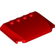 Lego Brick Wedged, Curved Triple 4 x 6 x 2/3 with 4 Studs / Red