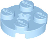 Lego Plate, Round 2 x 2 with Axle Hole / Bright Light Blue