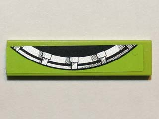 Lego Tile 1 x 4 with Black and Silver Semicircle Pattern (Sticker) - Set 8864 (Undetermined Type)