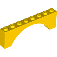 Lego Brick Arch 1 x 8 x 2 / Yellow