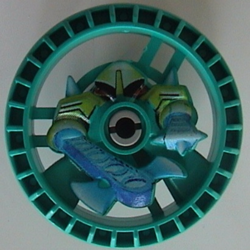 Lego Technic Disc 5 x 5 Notched, Axer Print / Dark Turquoise