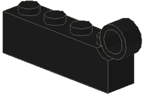 Lego Hinge Brick 1 x 8 Male / Black