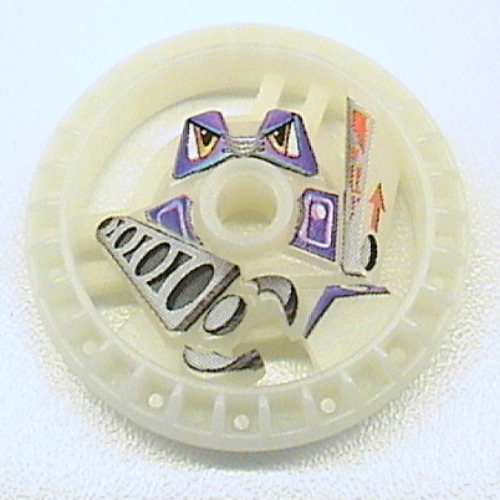 Lego Technic Disc 5 x 5 Notched, Grab with Robot Print / Glow In Dark Opaque