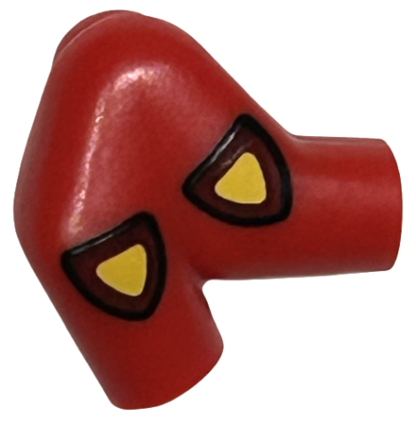Lego Arm, Right Double with Yellow and Dark Red Triangular Shields with Black Outline Pattern
