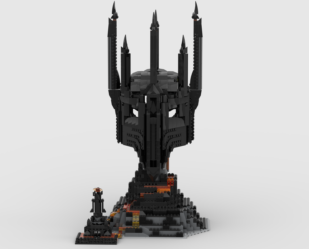 Lego Sauron's Helmet – Mount Doom Display