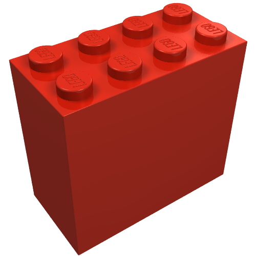 Lego Brick 2 x 4 x 3 / Red