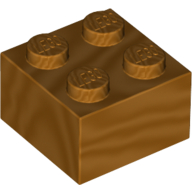 Lego Brick 2 x 2 / Metallic Gold