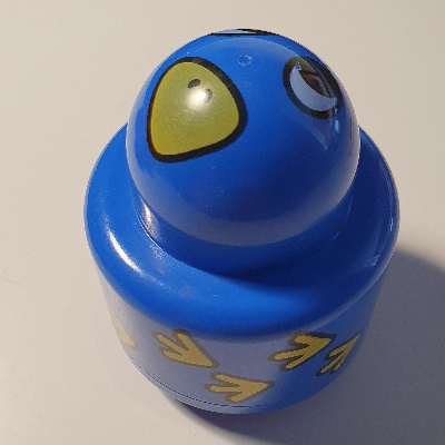 Lego Primo Brick 1 x 1 with Round Rattle, Bird and Arrows Print