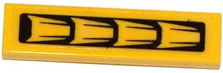 Lego Tile 1 x 4 with 4 Air Intakes Pattern (Sticker) - Set 76000 / Yellow