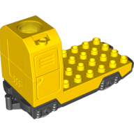 Lego Duplo Train Locomotive Base with Battery Compartment, Flat Silver Wheels / Yellow