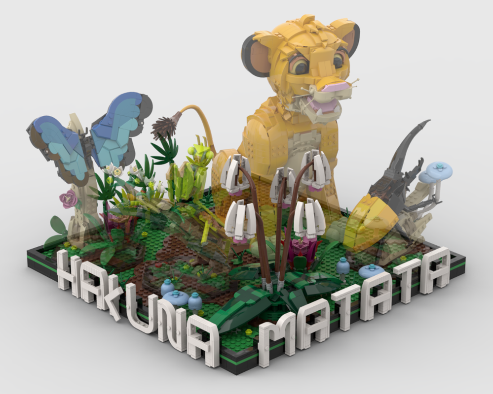 Lego Hakuna Matata - Display for set 43247 + 21342