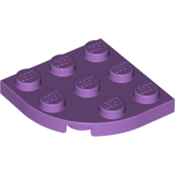 Lego Plate Round Corner 3 x 3 / Medium Lavender
