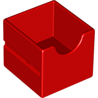 Lego Duplo Drawer 2 x 2 with Semicircle Cutout / Red