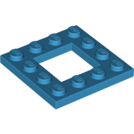 Lego Plate Special 4 x 4 with 2 x 2 Opening / Dark Azure